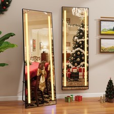 Bodenspiegel mit LED Beleuchtung Ganzkörperspiegel  Standspiegel Wandspiegel Gro