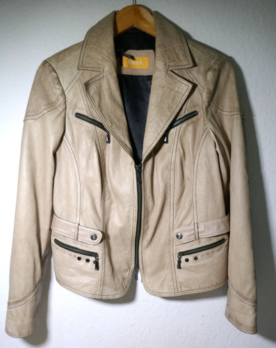 Biba beige lederjacke - ❤️biba,
