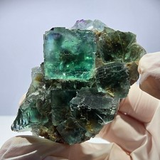 Klare Phantom Fluorit Würfel