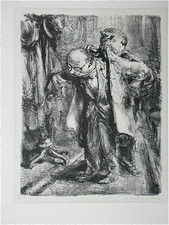 A. Paul Weber, Original Lithographie 1974, signiert, Sie gestatten