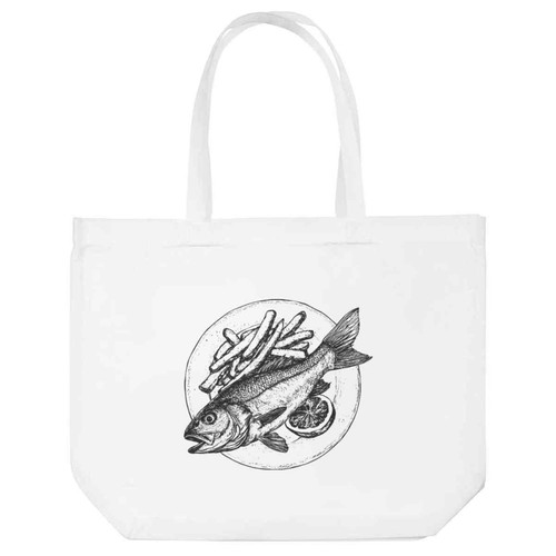 Einkaufstasche fish and chips - "fish,