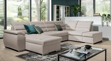 Couchgarnitur PASCARA U-Form mit Schlaffunktion-Beige /Otto.. Links
