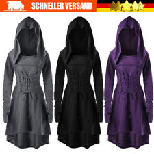 Damen Gothic Karneval Cosplay Mittelalter Hexe Vampir Umhang Cape Party Kleid