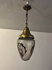Wundersch Hängelampe Jugendstil Deckenlampe toll verziert  GENERALÜBERHOLT