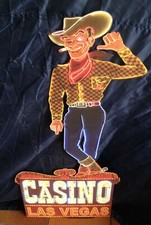 XXL Blechschild: Casino Las Vegas Cowboy Vegas Vic 80x37cm Vegas Strip Freemont