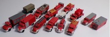 15 tlg Konvolut Preiser Feuerwehr LKW  Modellbau 1:87 Magirus Mercedes ..
