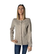 Birkhahn Strickjacke cardigan beige Perlen Größe s