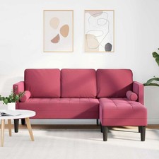 Modern L-Form Sofa Samt Lounge