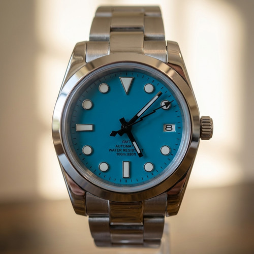 Uhr automatik 36mm türkisblau - uhr,