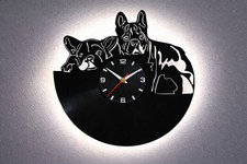 Wanduhr Frenchies Vinyl