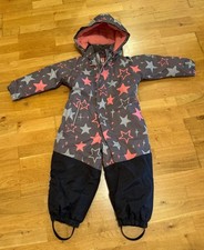 Schneeoverall von Ticket to Heaven Für Mädchen Größe 98 In Grau/Rosa mit Muster 
