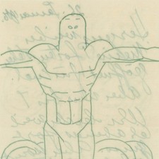 Brief u. Zeichnung von Olaf u. Grete Gulbransson an Malerin Frieda Blell 1906