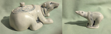 Eisbär Schmuckkästchen und Eisbär Figur in Faux Scrimshaw Resin (Comoys?)