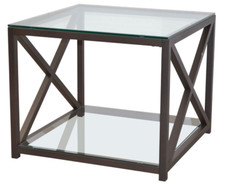 Couchtisch mit Sicherheitsglasplatten, hochwertige Verarbeitung, 60x60xHöhe 50cm