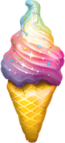 Rainbow swirl ice cream - rainbow,
