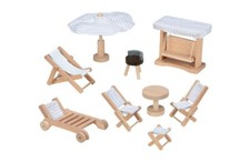 Puppenhausmöbel GARTEN weiß