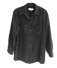 MARCO PECCI Damen Flanellhemd Langarm Hemd Bluse anthrazit schwarz Gr. 40 42