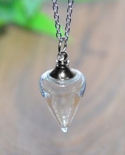 SELBST BEFÜLLEN Glaskugel Halskette Glas Anhänger befüllbar Muttermilch Fellnase