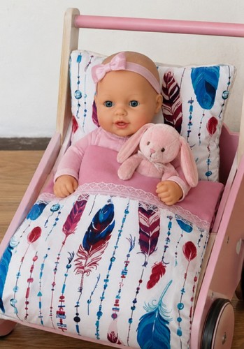 Bunte puppenbettwäsche federn - bunte,