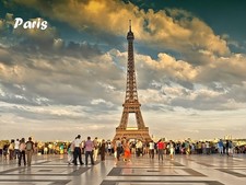 Paris Eiffelturm Magnet | HDR Postkarten Motiv  Souvenir Frankreich Geschenkidee