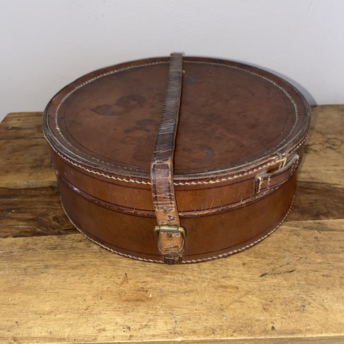 Vintage leder halsbandbox - leder,