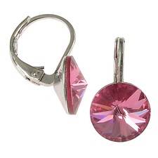 8mm Ohrringe mit Swarovski Kristall in der Farbe Rose