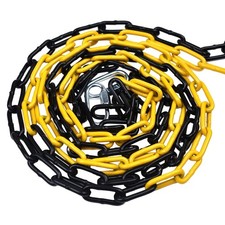 Absperrkette, Warnkette, Parkplatz, Baustellensicherung, 10m, Gelb, Schwarz