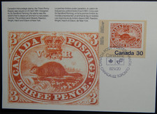 Kanada:maximum card z. Briefmarken-Ausstellung CANADA 82,"THREE PENNY BEAVER"