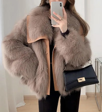 Elegante Kunstpelzjacke für Damen Herbst-Wintermode schicke moderne Jacke