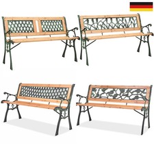 Gartenbank 122 cm Sitzbank Parkbank Gartenmöbel Outdoor Holzbank Bank 4 Modell