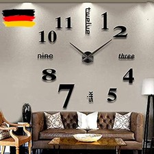 Wanduhr Uhr 3D Wandtattoo Deko