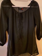 Bluse Dunkelblau Mit Weißen Punkten Gr. M