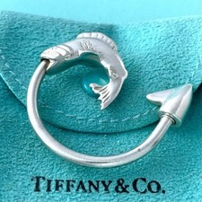 TIFFANY&Co. Fisch Anker Schlüsselanhänger 925 Sterling Silber seltenes mariti...