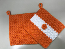 Topflappen orange weiss - weiss,