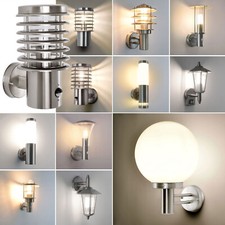 Außenleuchte E27 m/o Bewegungsmelder Außenlampe Edelstahl Garten LED Wandleuchte