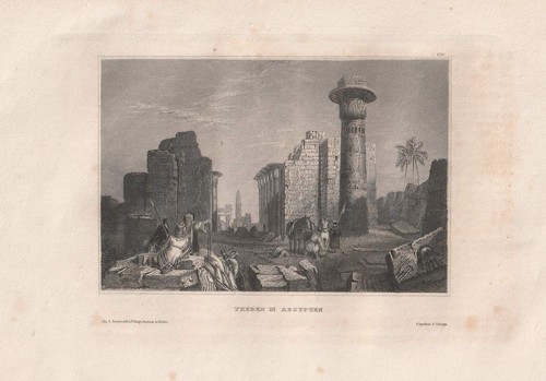 C1850 theben ägypten ruinen - theben,