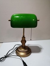 Barcelona LED Tischleuchte und Schreibtischlampe Vintage Banquero E27 Glas Farbe