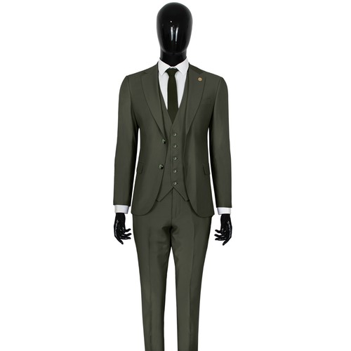 Slim fit herrenanzug - in, khaki