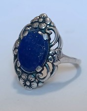 Ring Silber Lapislazuli floral