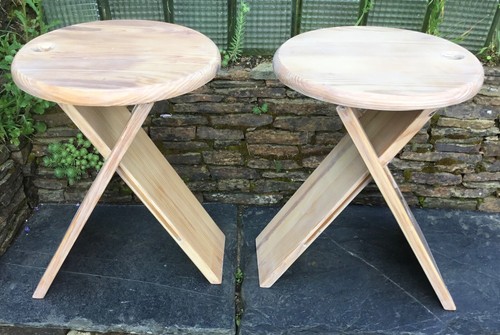 Vintage klappbare holzhocker - vintage,