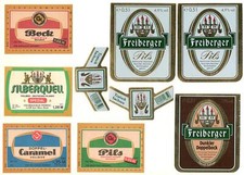 7 Bieretiketten DDR + später
