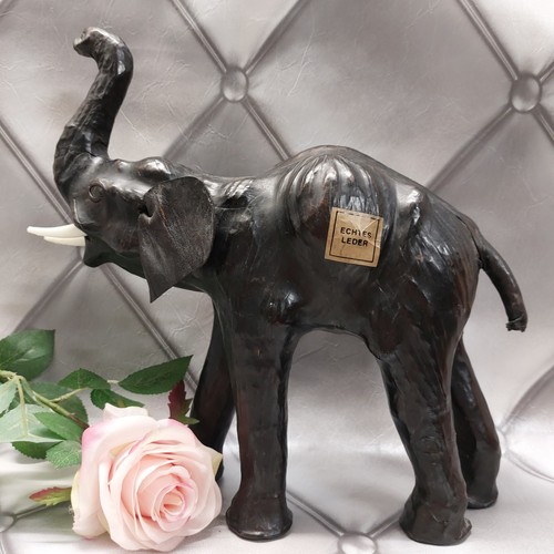 Echtleder elefant figur - echtleder,