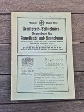 altes Fernsprech-/Telefonbuch, Ingolstadt und Umgebung, Dt. Reichspost, Aug.1932