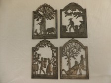 4 x Wandbild Fensterbild  Vier Jahreszeiten aus Zinn Wilhelm Schweizer Diessen