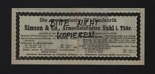 SUHL, Werbung 1903, Mechanische Waffen-Fabrik Simson & Co. Armeelieferant