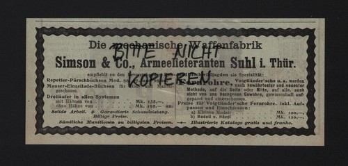 Suhl werbung 1903 - werbung,