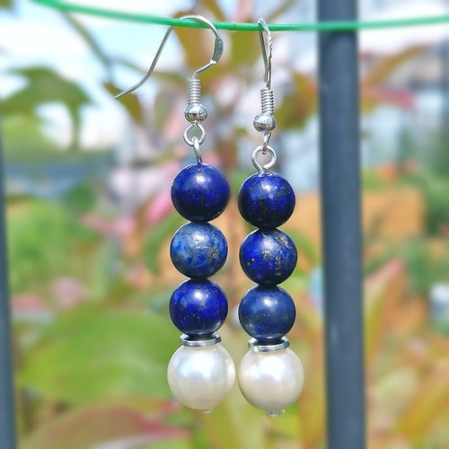 Lapislazuli muschelkernperle - lapislazuli, &