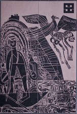 HAP Grieshaber Farbholzschnitt Buch Rhein Moderne Abstrakt Original 1965