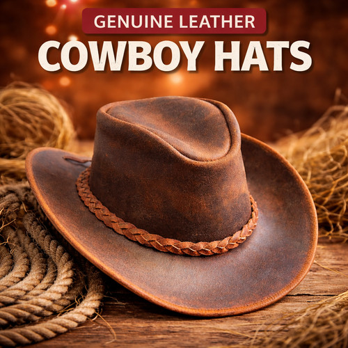 Echtleder western cowboy hut - echtleder,