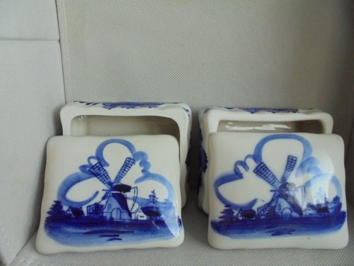 Delft blue deckeldosen - 2x,